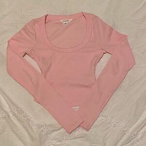 Pink scoop neck top